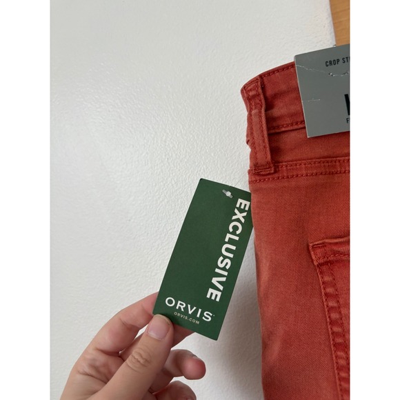 KUT From the Kloth Amy Crop Straight Leg Roll-Up Jeans – Burnt Orange – Size 16 - Picture 7 of 7